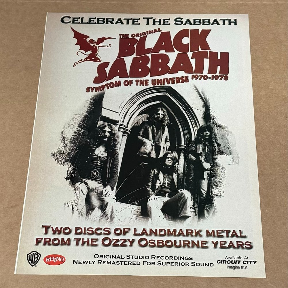 BLACK SABBATH - SYMPTOM OF THE UNIVERSE 1970-1978 - Music Print Promo Ad - 2002